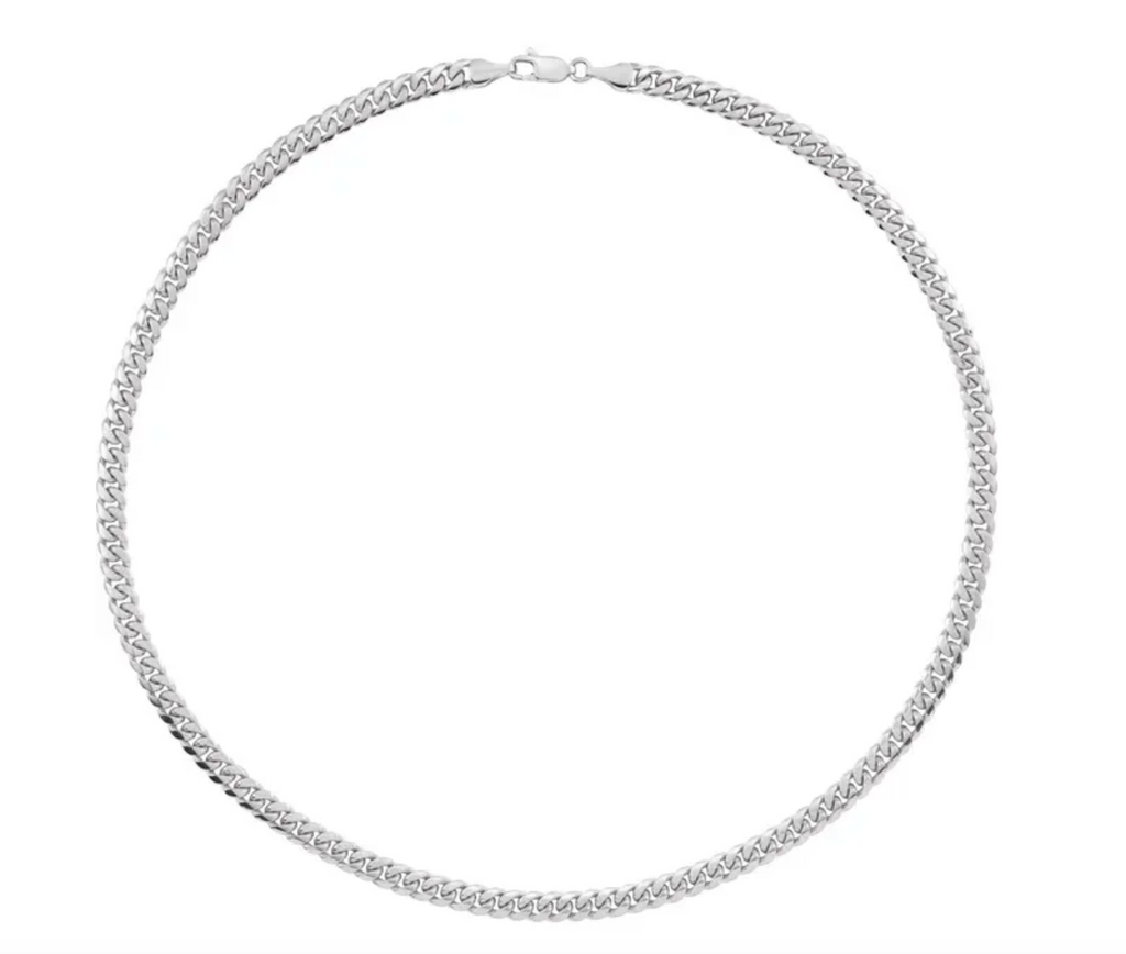 Sterling Silver 4mm Beveled Miami Cuban Chain — 20"
