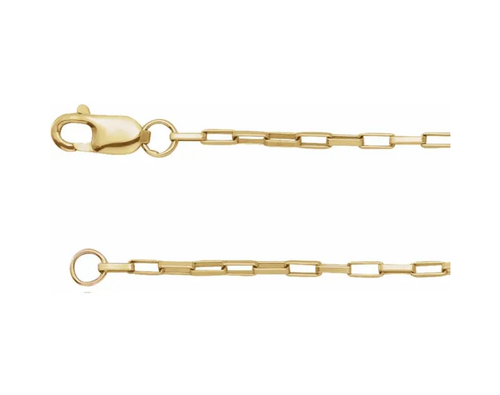 14k Yellow Gold 1.2mm Elongated Box 18" Chain