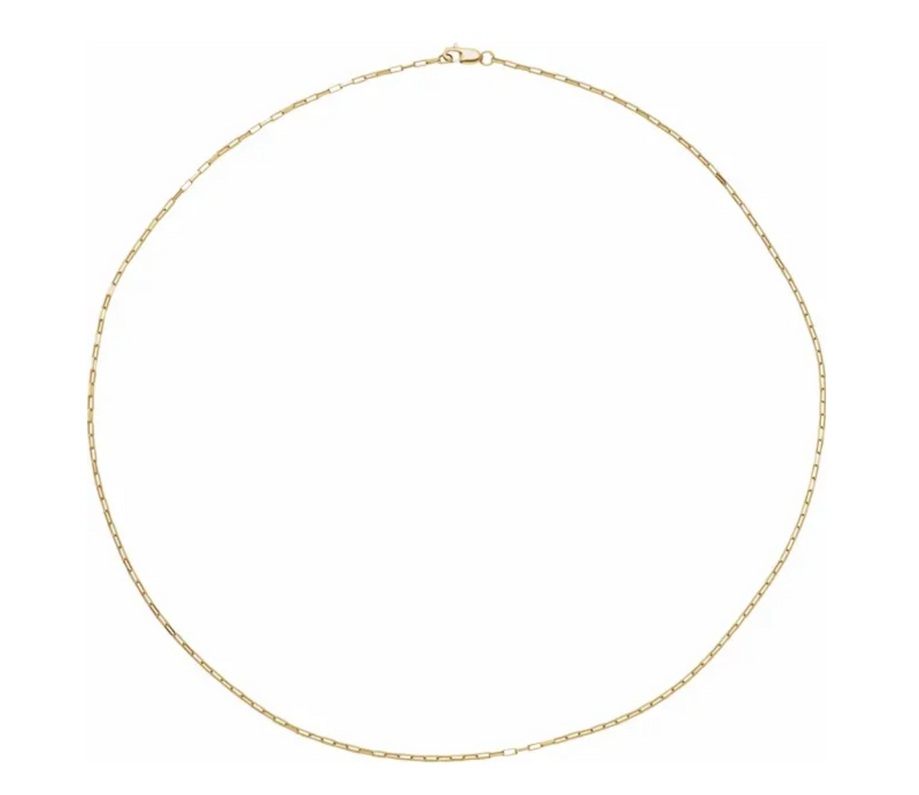 14k Yellow Gold 1.2mm Elongated Box 18" Chain