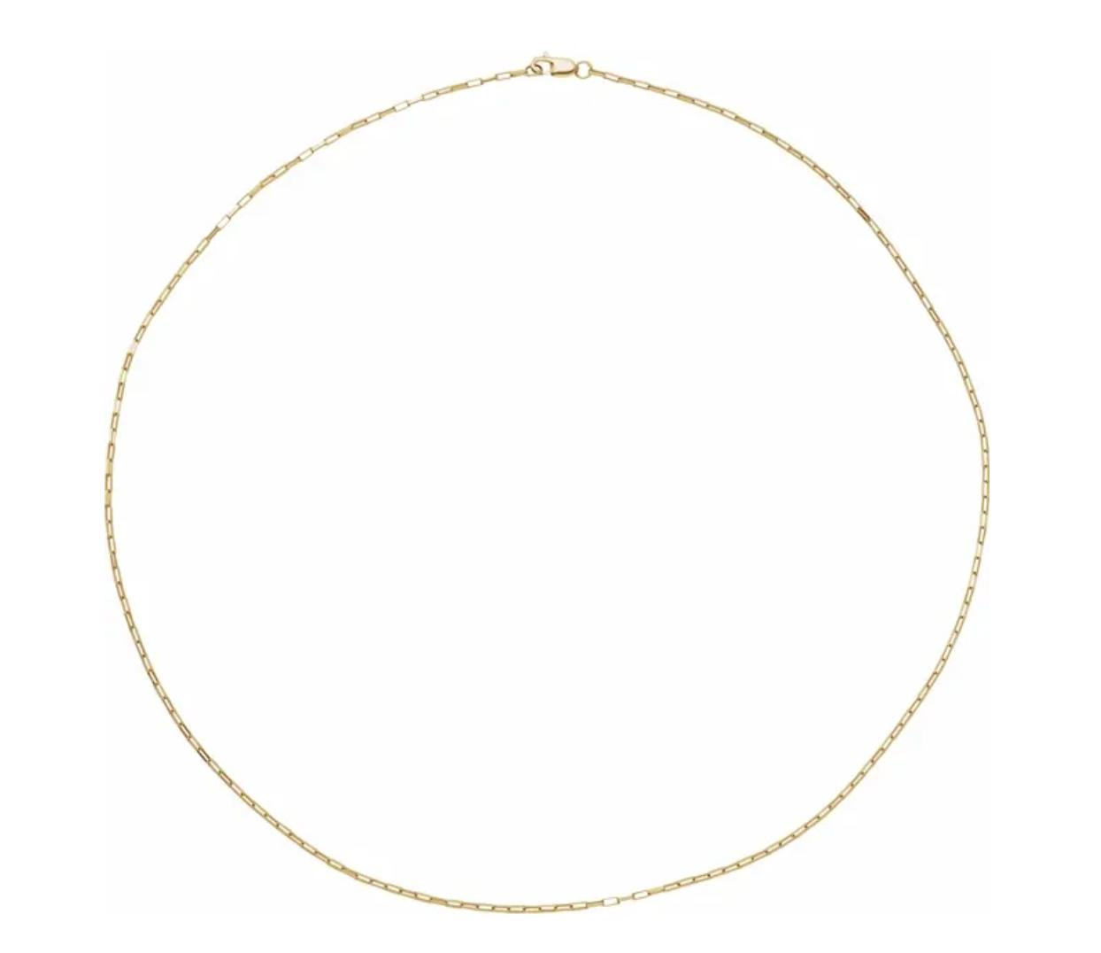 14k Yellow Gold 1.2mm Elongated Box 18" Chain