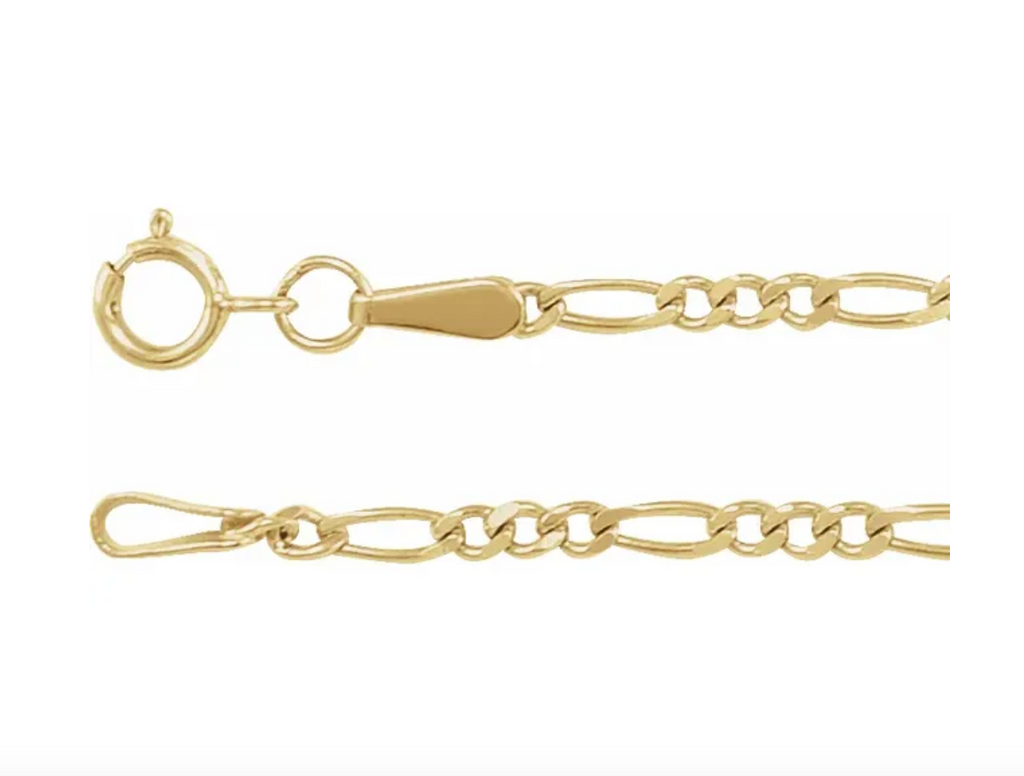 14k Yellow Gold 1.9 mm Diamond-Cut Figaro Chain — 20"