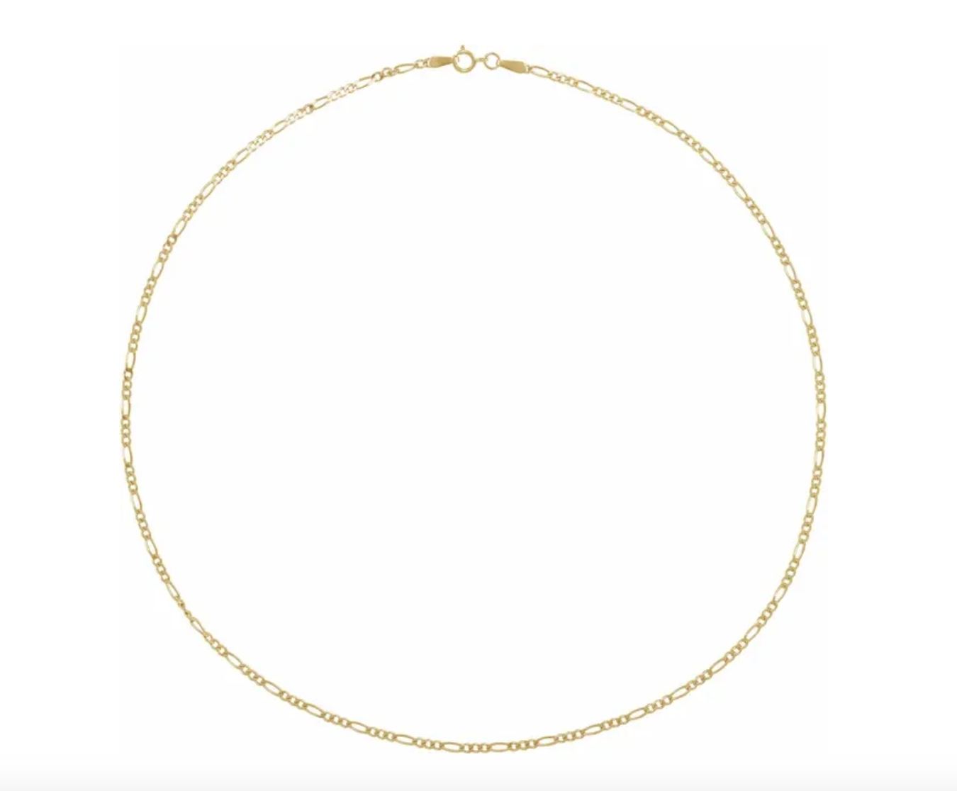 14k Yellow Gold 1.9 mm Diamond-Cut Figaro Chain — 20"