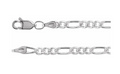 Sterling Silver 3.5mm Diamond-Cut Figaro Chain — 20"