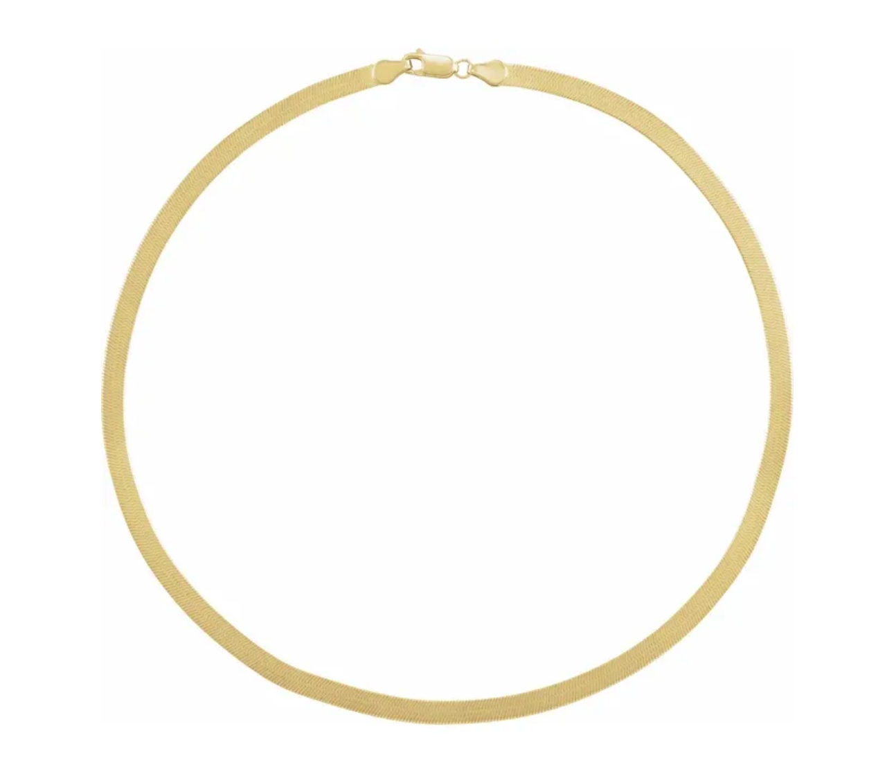 14K Yellow or White Gold in 1.6mm or 4.6 mm Flexible Herringbone Chain