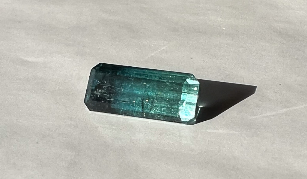 3ct Teal Bicolor Ombré Palimpsest Signet or Pendant — Afghan Tourmaline — Made to Order