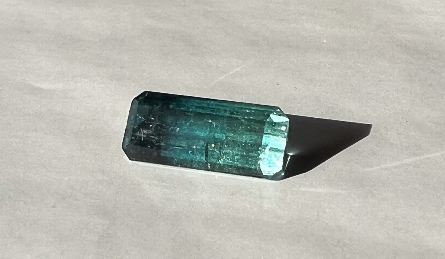 3ct Teal Bicolor Ombré Palimpsest Signet or Pendant — Afghan Tourmaline — Made to Order