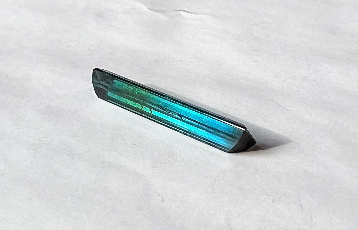 3.21ct Bicolor Teal-Blue VVS Afghan Tourmaline — Vertical Drop Pendant — Made to Order