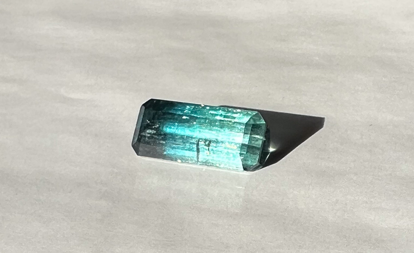 3ct Teal Bicolor Ombré Palimpsest Signet or Pendant — Afghan Tourmaline — Made to Order