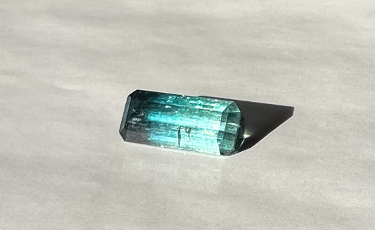 3ct Teal Bicolor Ombré Palimpsest Signet or Pendant — Afghan Tourmaline — Made to Order