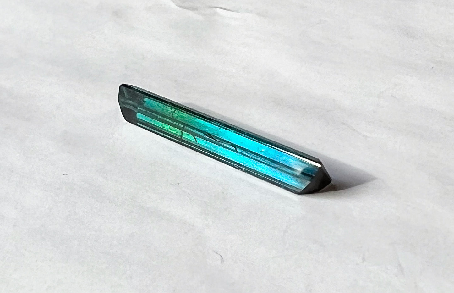 3.21ct Bicolor Teal-Blue VVS Afghan Tourmaline — Vertical Drop Pendant — Made to Order