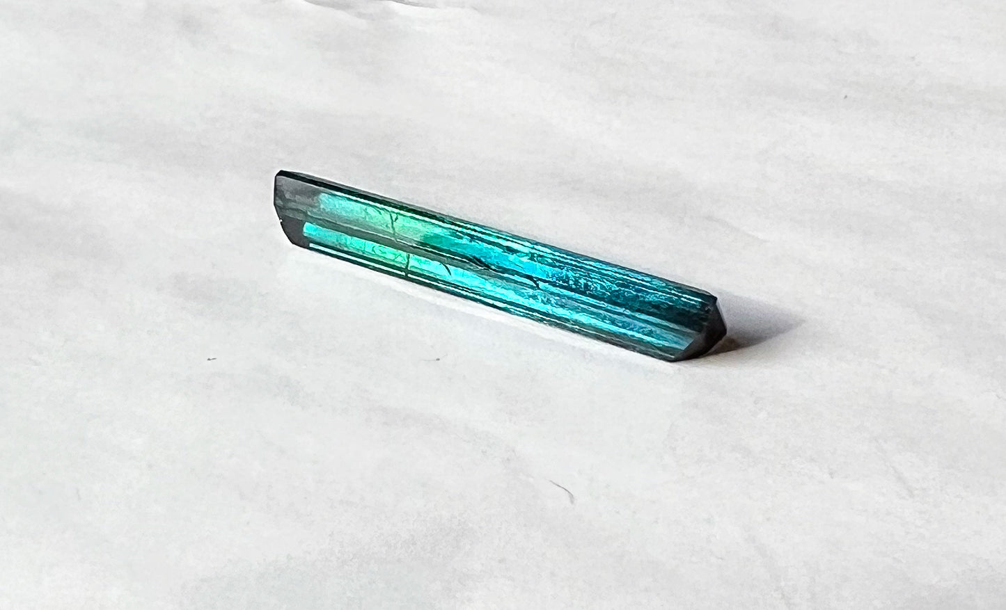 3.21ct Bicolor Teal-Blue VVS Afghan Tourmaline — Vertical Drop Pendant — Made to Order
