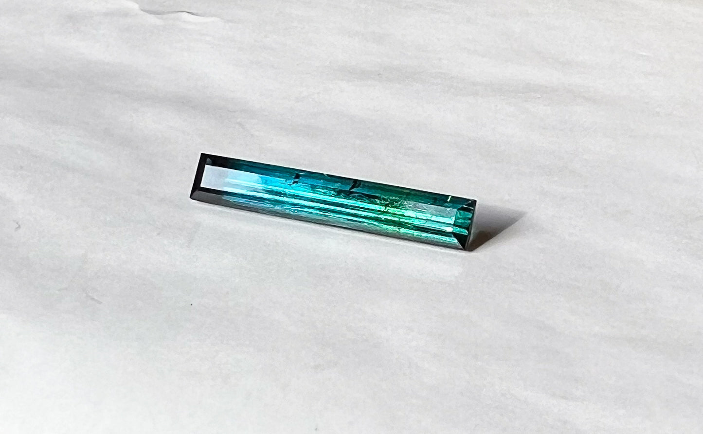 3.21ct Bicolor Teal-Blue VVS Afghan Tourmaline — Vertical Drop Pendant — Made to Order