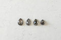 Salt & Pepper Rose Cut Pear Diamond Flat Back Stud — Single — Made to Order