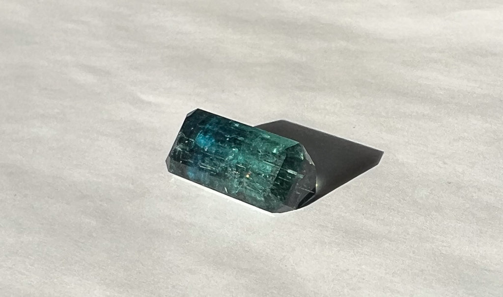 3ct Teal Bicolor Ombré Palimpsest Signet or Pendant — Afghan Tourmaline — Made to Order