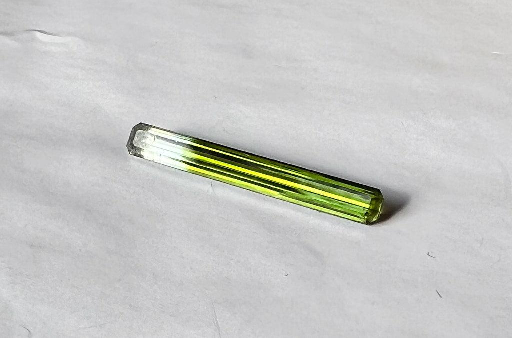 1.87ct Clear to Green Afghan Tourmaline — Vertical Drop Pendant — Made to Order