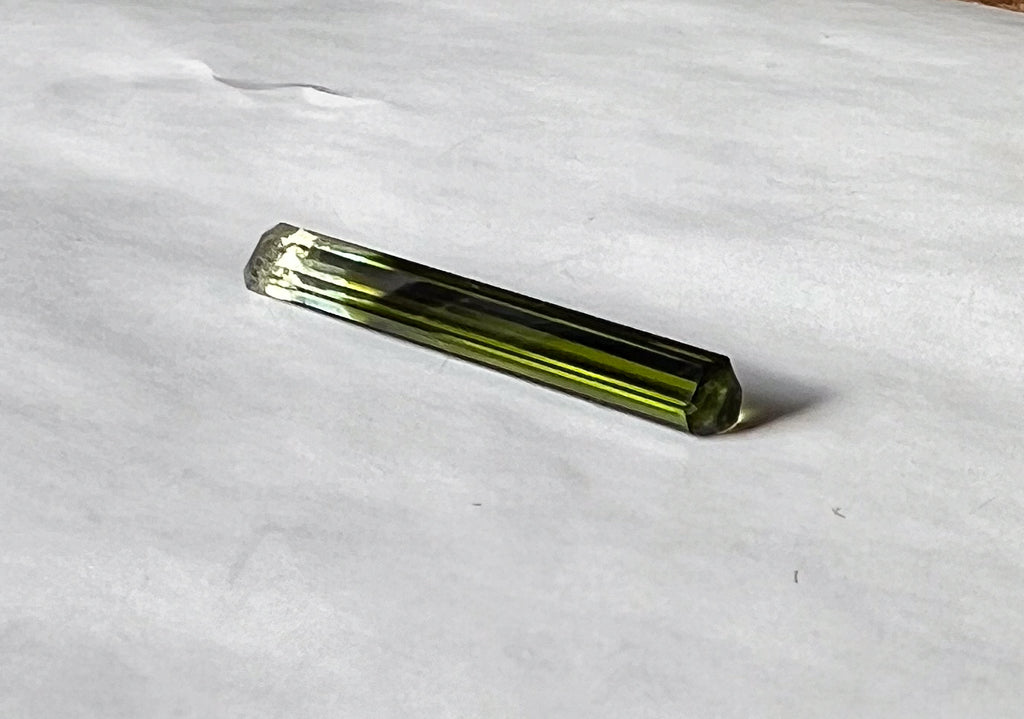 1.87ct Clear to Green Afghan Tourmaline — Vertical Drop Pendant — Made to Order