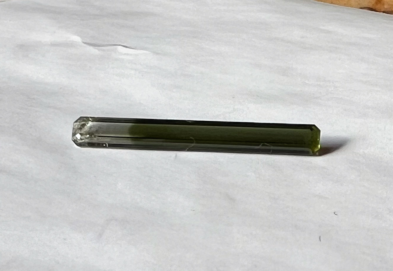 1.87ct Clear to Green Afghan Tourmaline — Vertical Drop Pendant — Made to Order