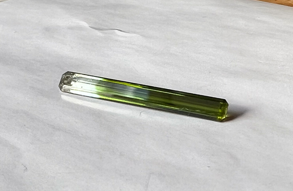1.87ct Clear to Green Afghan Tourmaline — Vertical Drop Pendant — Made to Order