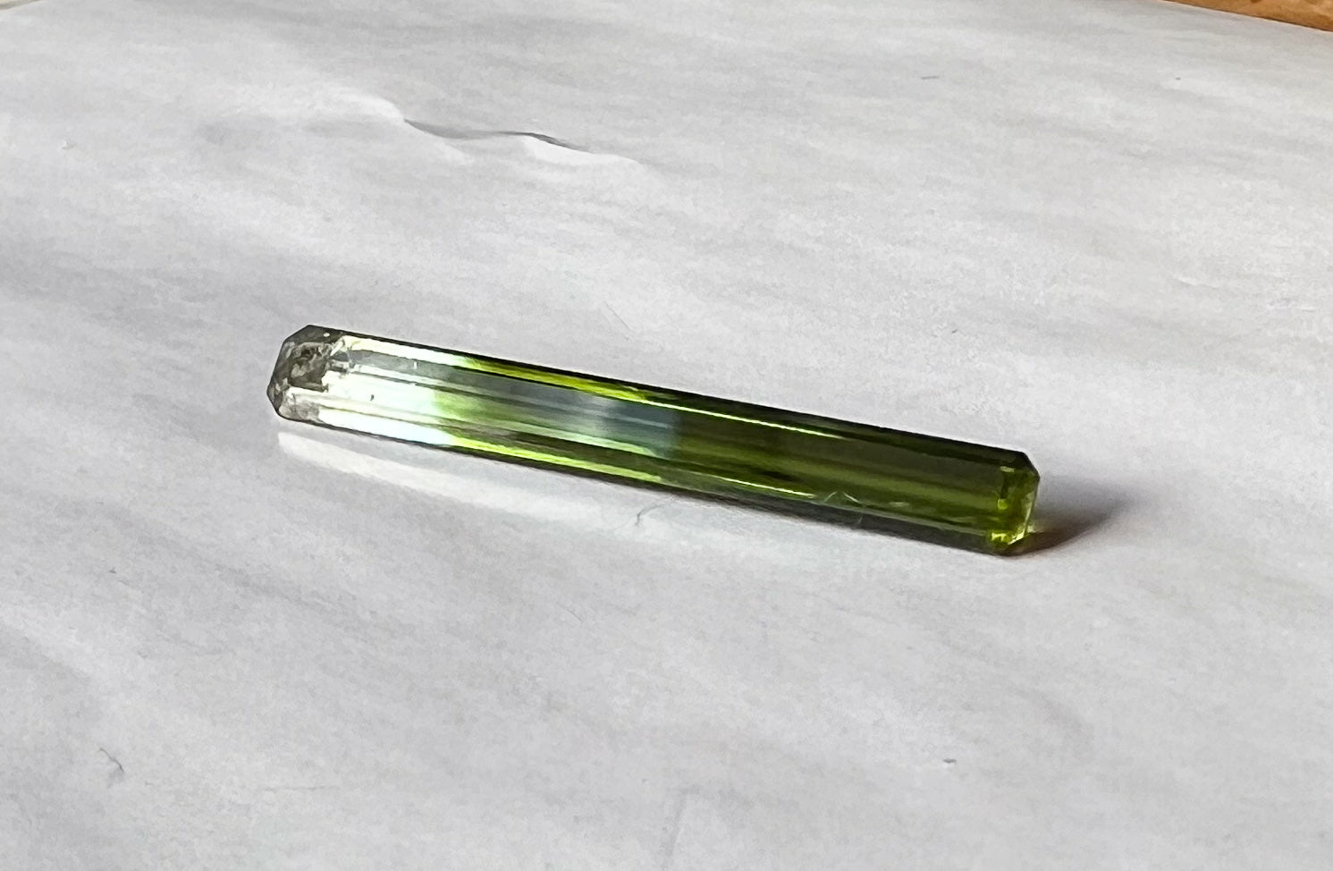 1.87ct Clear to Green Afghan Tourmaline — Vertical Drop Pendant — Made to Order