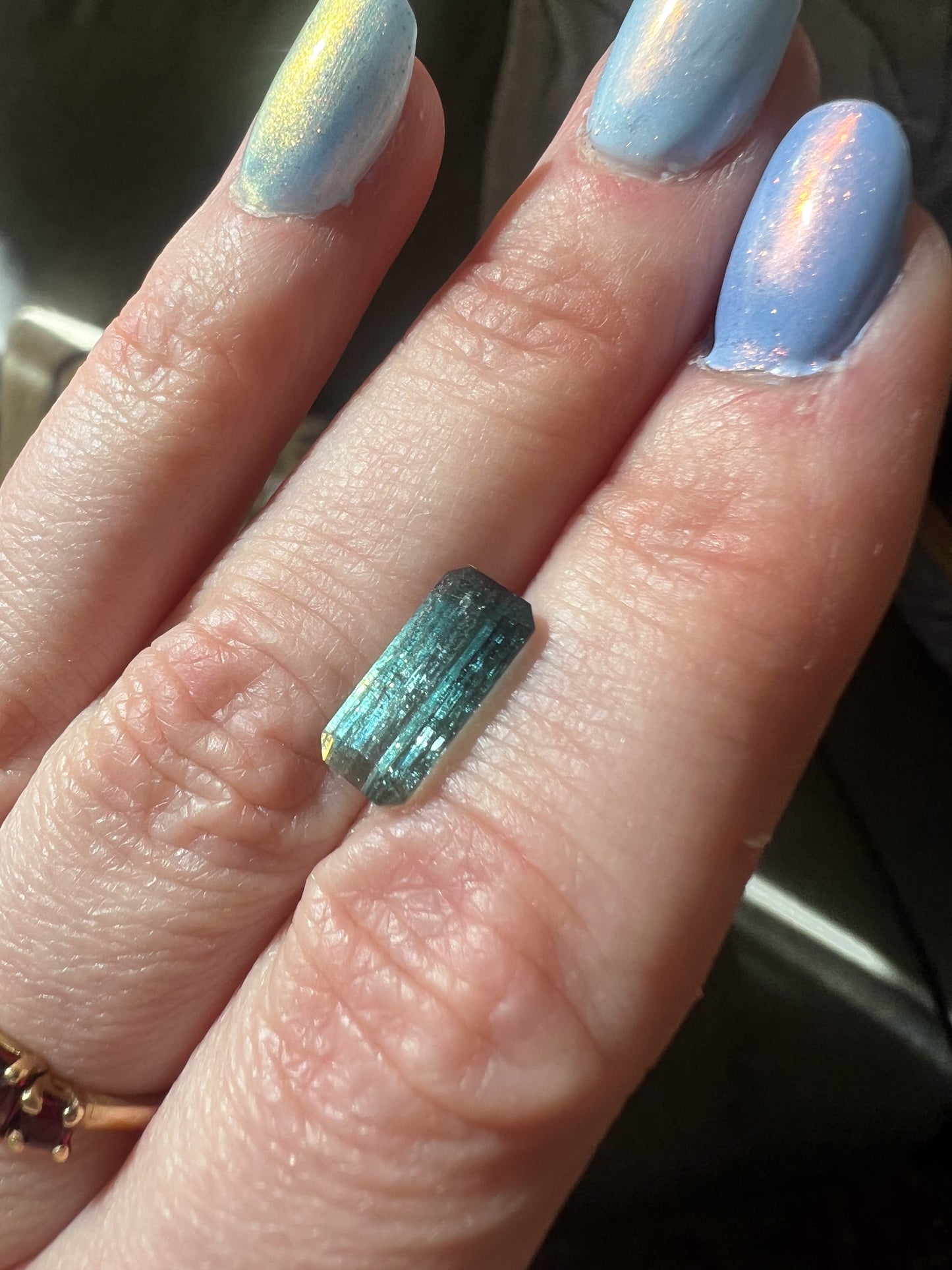 3ct Teal Bicolor Ombré Palimpsest Signet or Pendant — Afghan Tourmaline — Made to Order