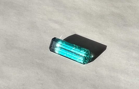 1.85ct Teal + Clear Stripe Afghan Tourmaline — Palimpsest Signet or Pendant — Made to Order