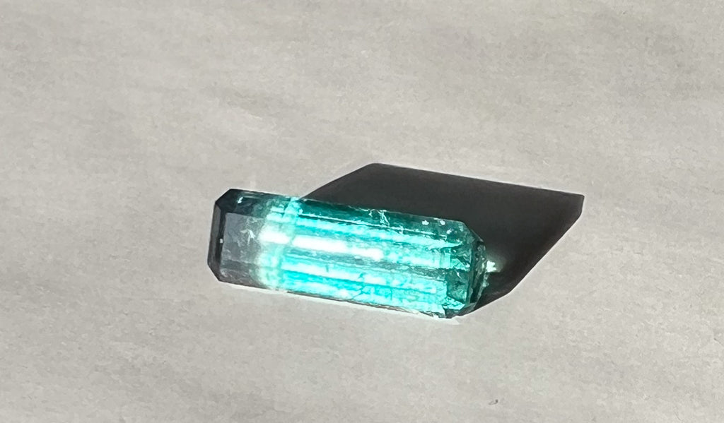 1.85ct Teal + Clear Stripe Afghan Tourmaline — Palimpsest Signet or Pendant — Made to Order