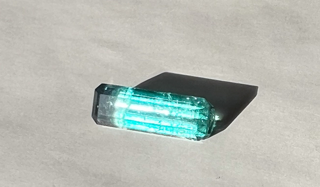 1.85ct Teal + Clear Stripe Afghan Tourmaline — Palimpsest Signet or Pendant — Made to Order