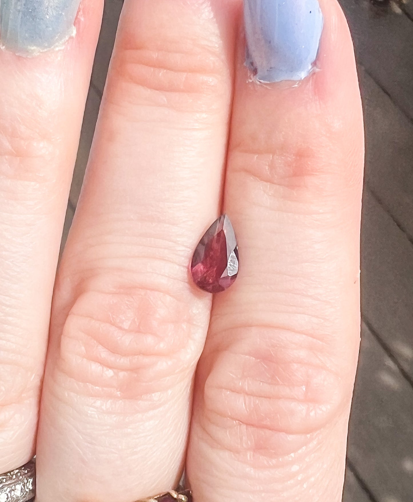 0.95ct Red Sapphire Pear — Songea, Tanzania — Solitaire Ring or Pendant — Made to Order