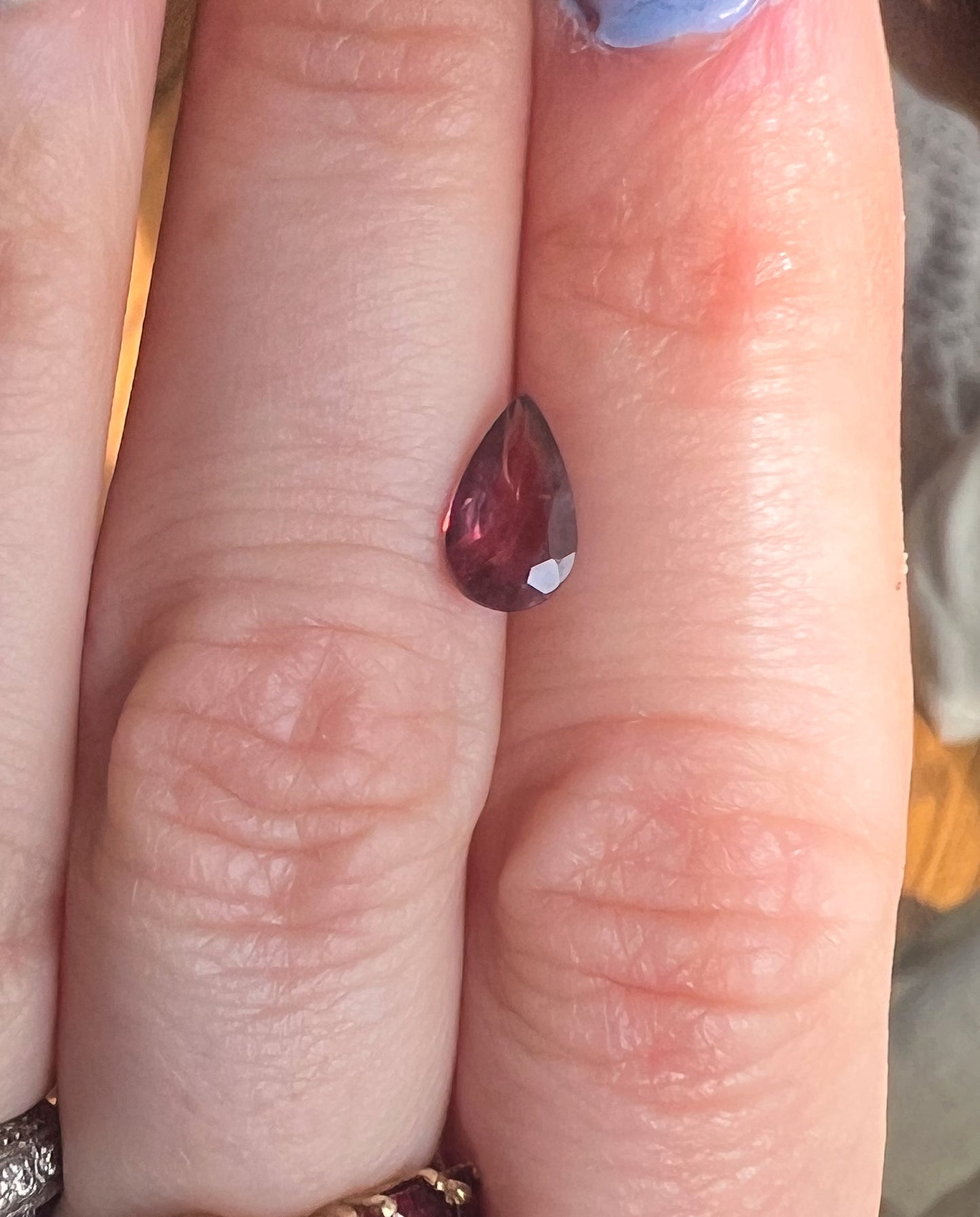 0.95ct Red Sapphire Pear — Songea, Tanzania — Solitaire Ring or Pendant — Made to Order