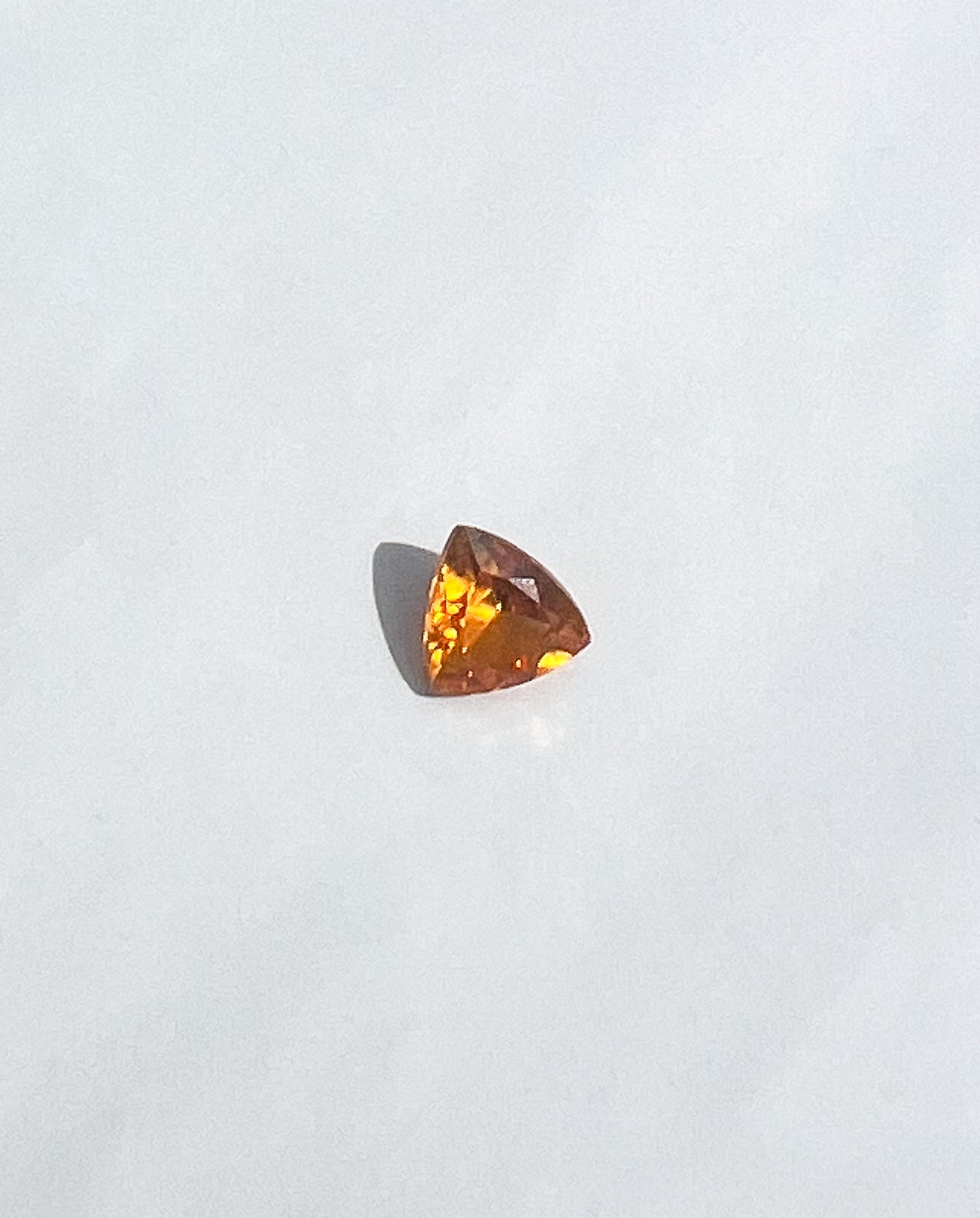 0.85ct Orange Yellow Trillion Songea Sapphire — Solitaire Ring or Pendant — Made to Order