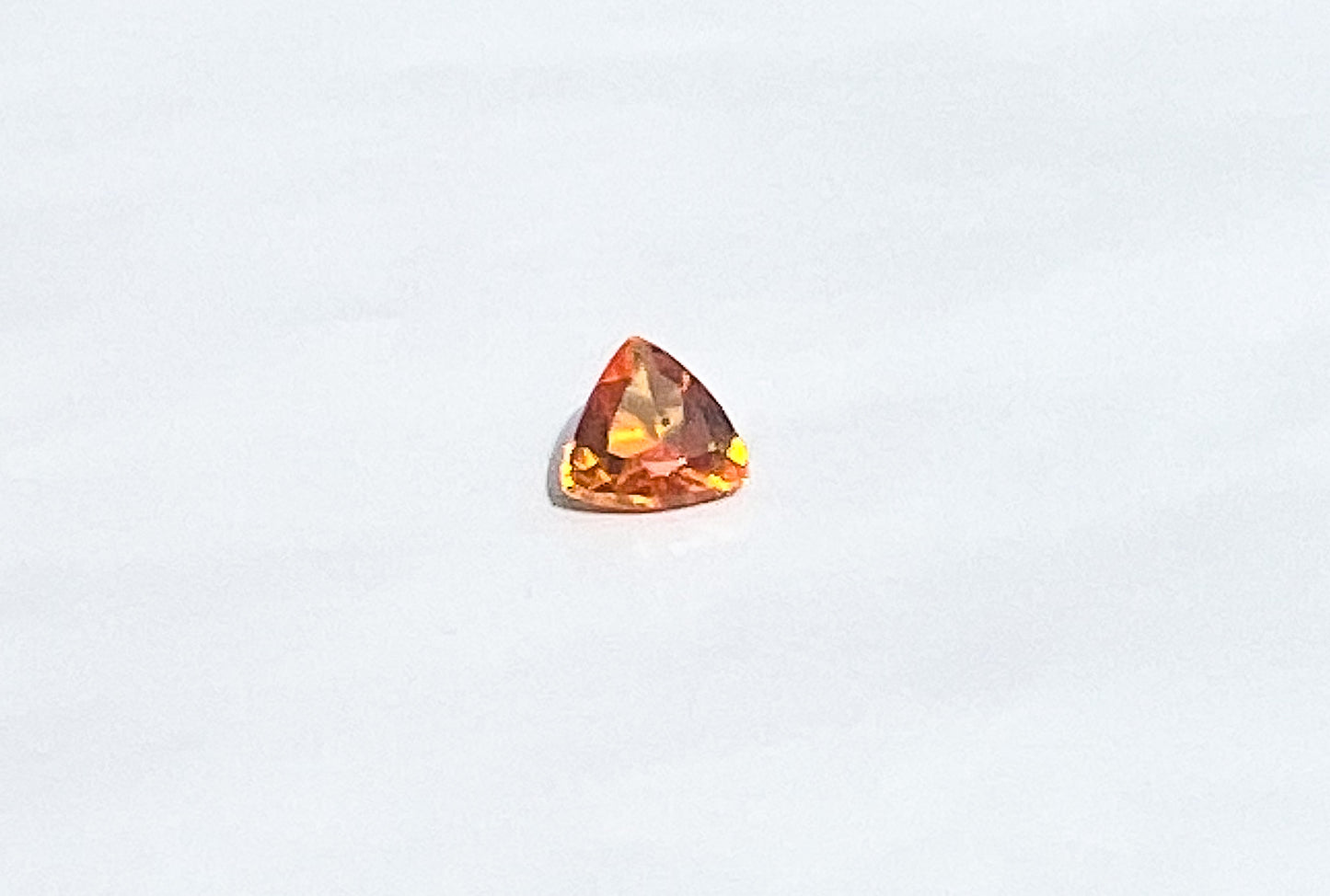 0.85ct Orange Yellow Trillion Songea Sapphire — Solitaire Ring or Pendant — Made to Order