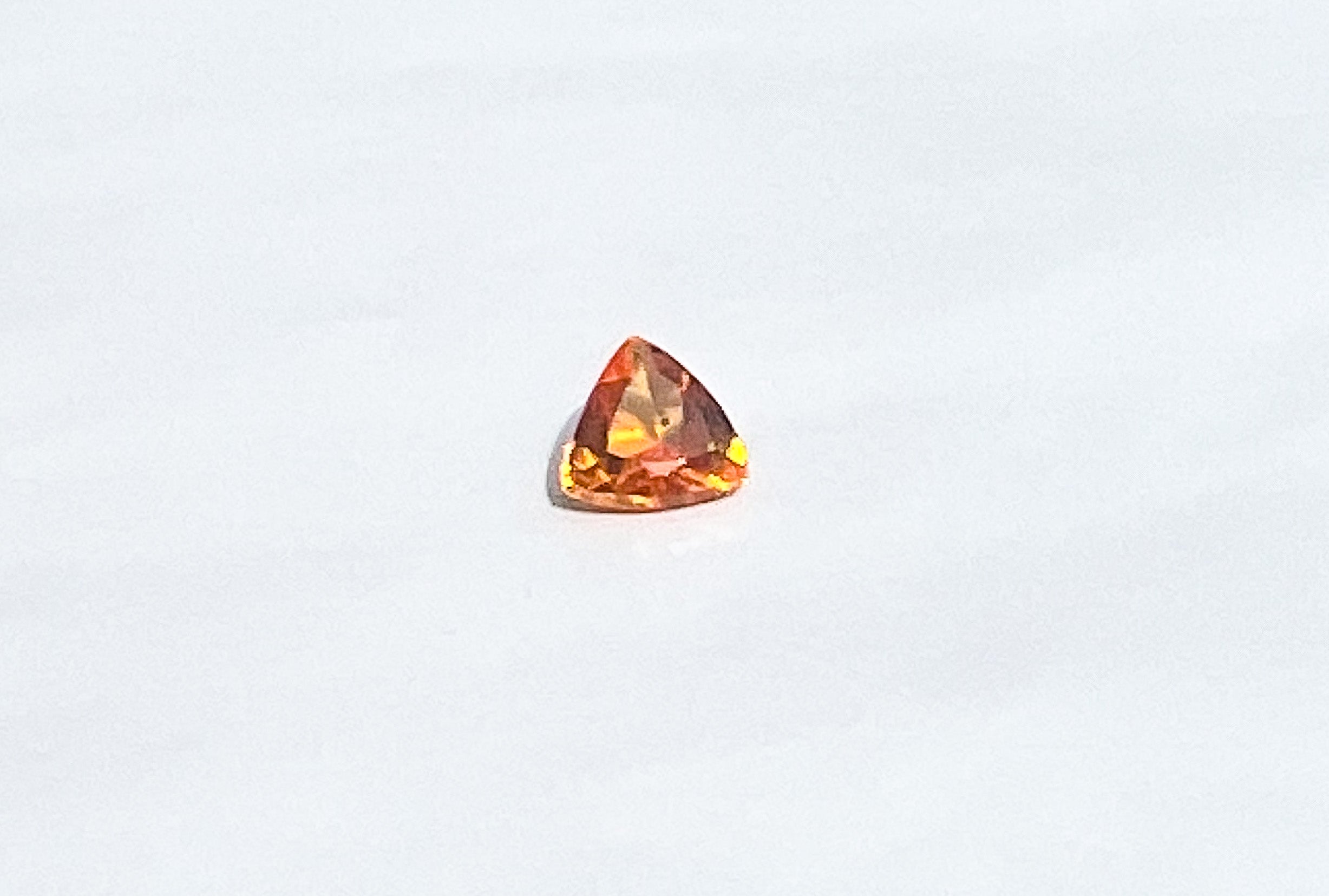 0.85ct Orange Yellow Trillion Songea Sapphire — Solitaire Ring or Pendant — Made to Order