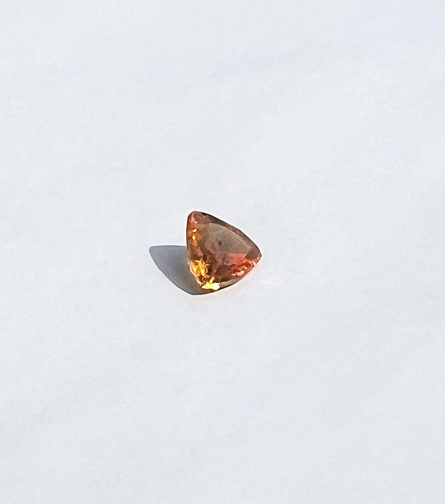 0.85ct Orange Yellow Trillion Songea Sapphire — Solitaire Ring or Pendant — Made to Order