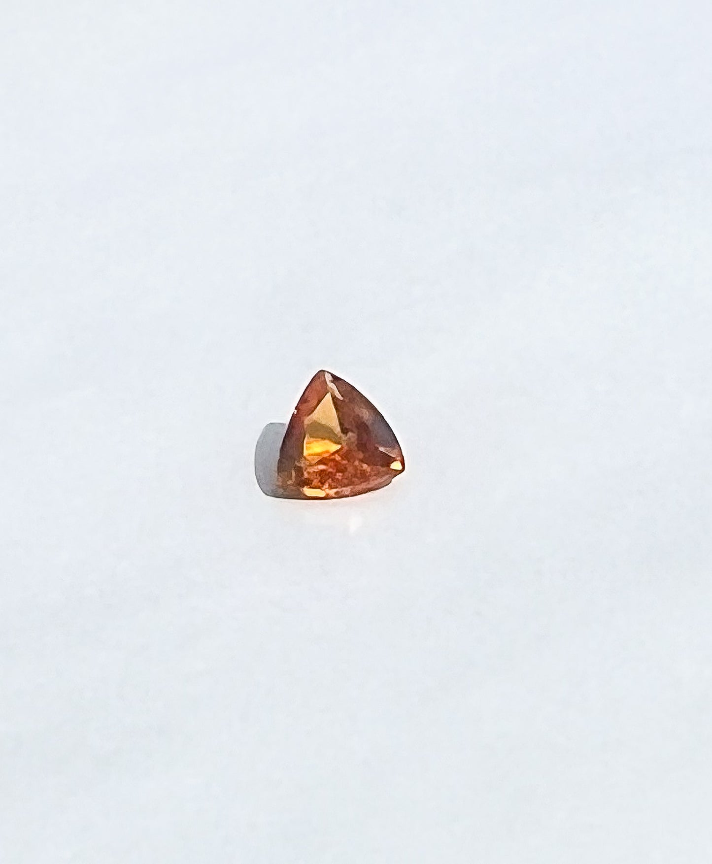 0.85ct Orange Yellow Trillion Songea Sapphire — Solitaire Ring or Pendant — Made to Order