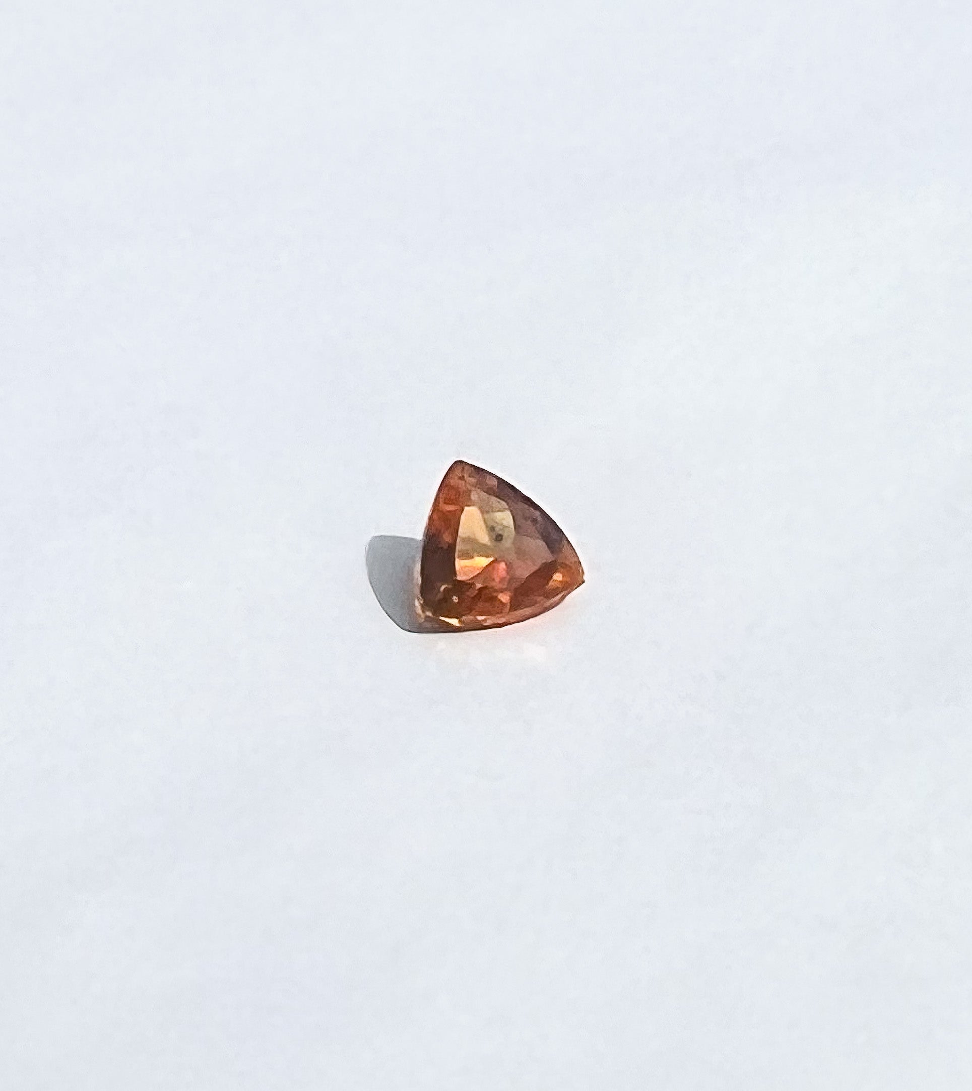 0.85ct Orange Yellow Trillion Songea Sapphire — Solitaire Ring or Pendant — Made to Order