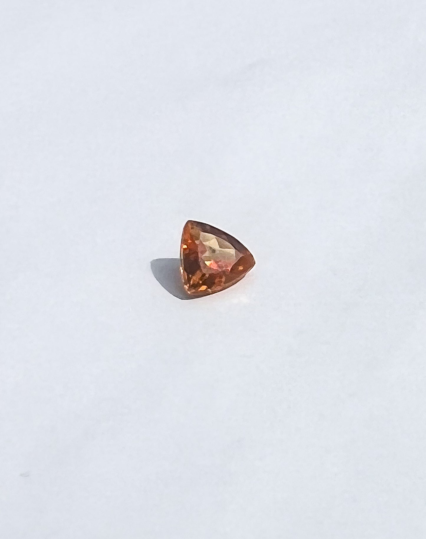 0.85ct Orange Yellow Trillion Songea Sapphire — Solitaire Ring or Pendant — Made to Order