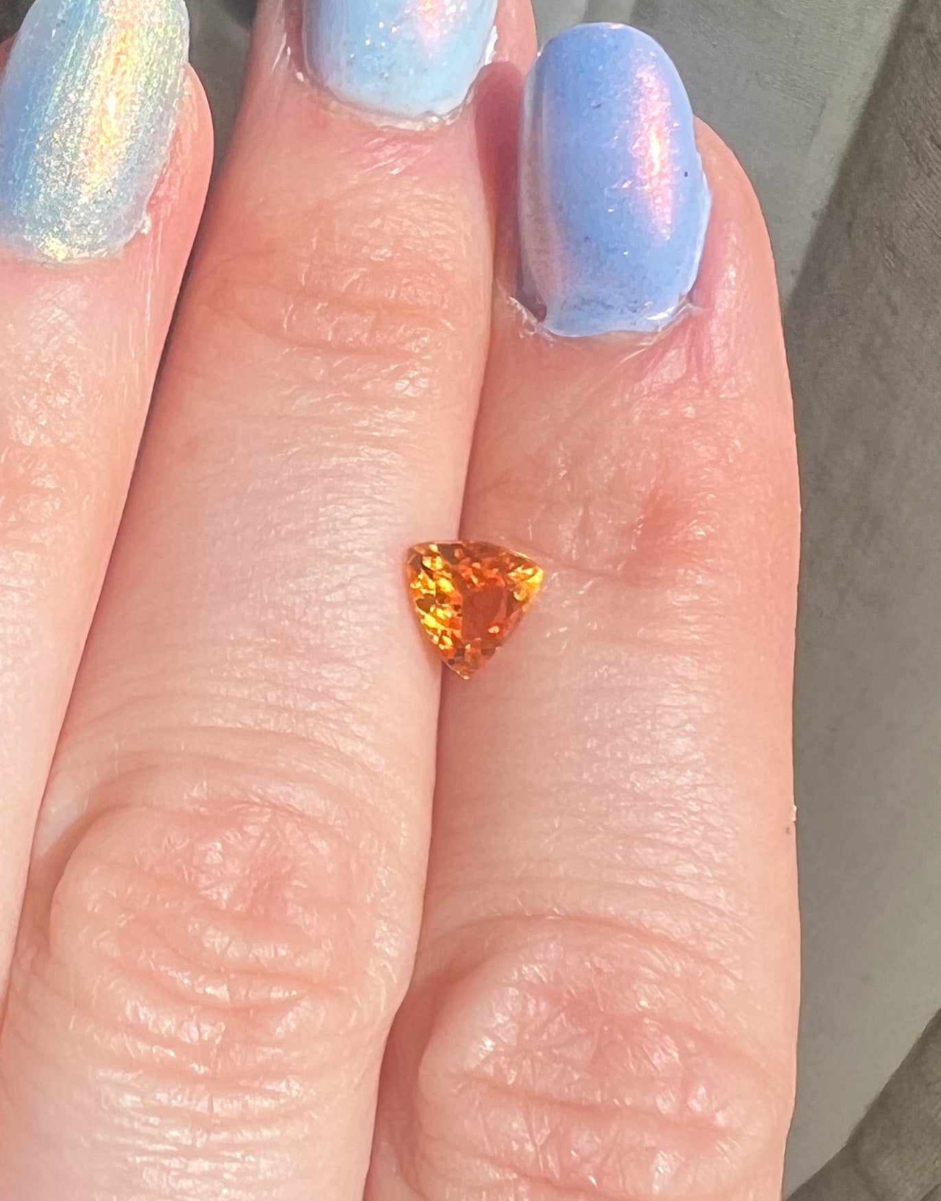 0.85ct Orange Yellow Trillion Songea Sapphire — Solitaire Ring or Pendant — Made to Order