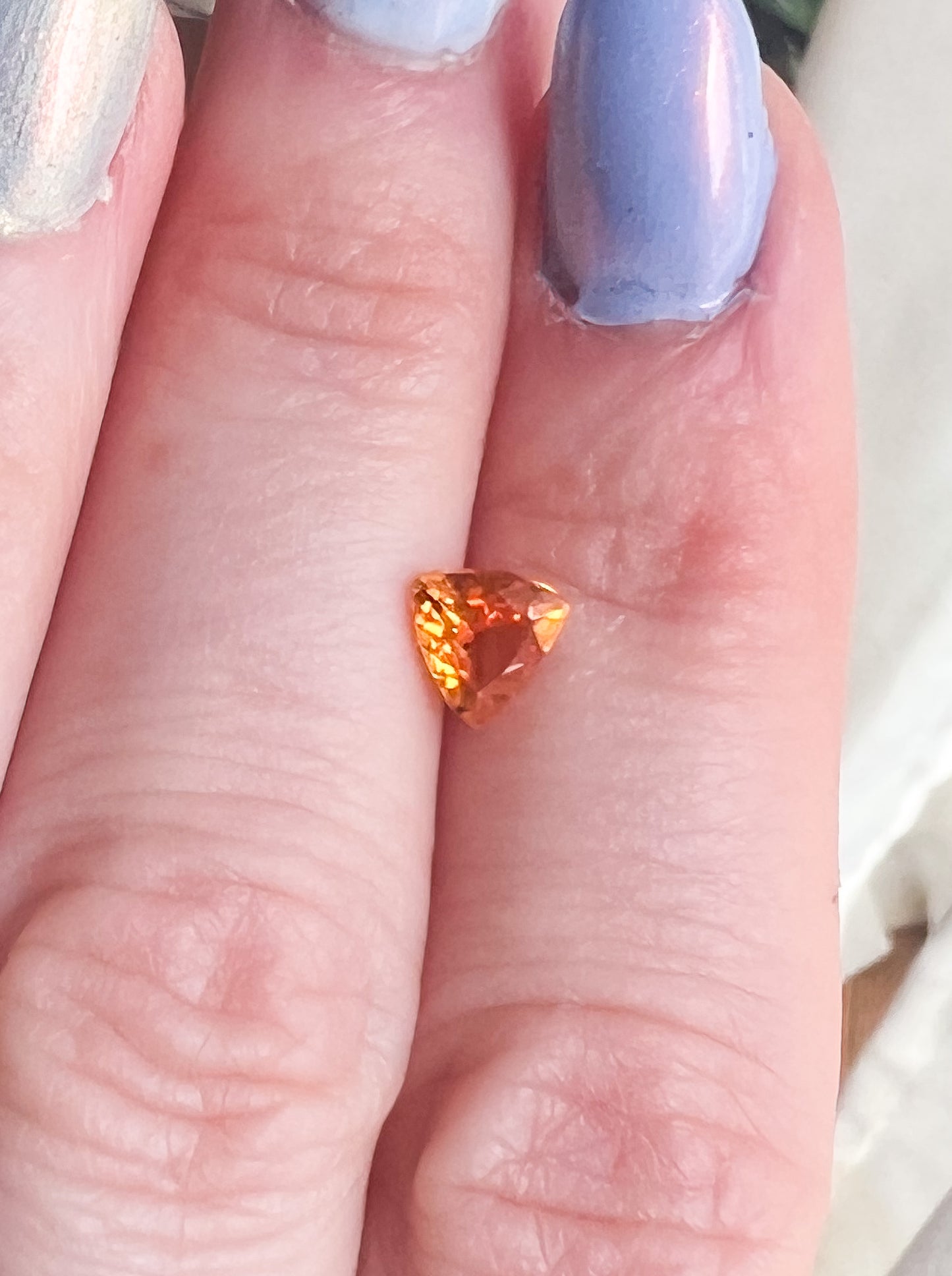 0.85ct Orange Yellow Trillion Songea Sapphire — Solitaire Ring or Pendant — Made to Order
