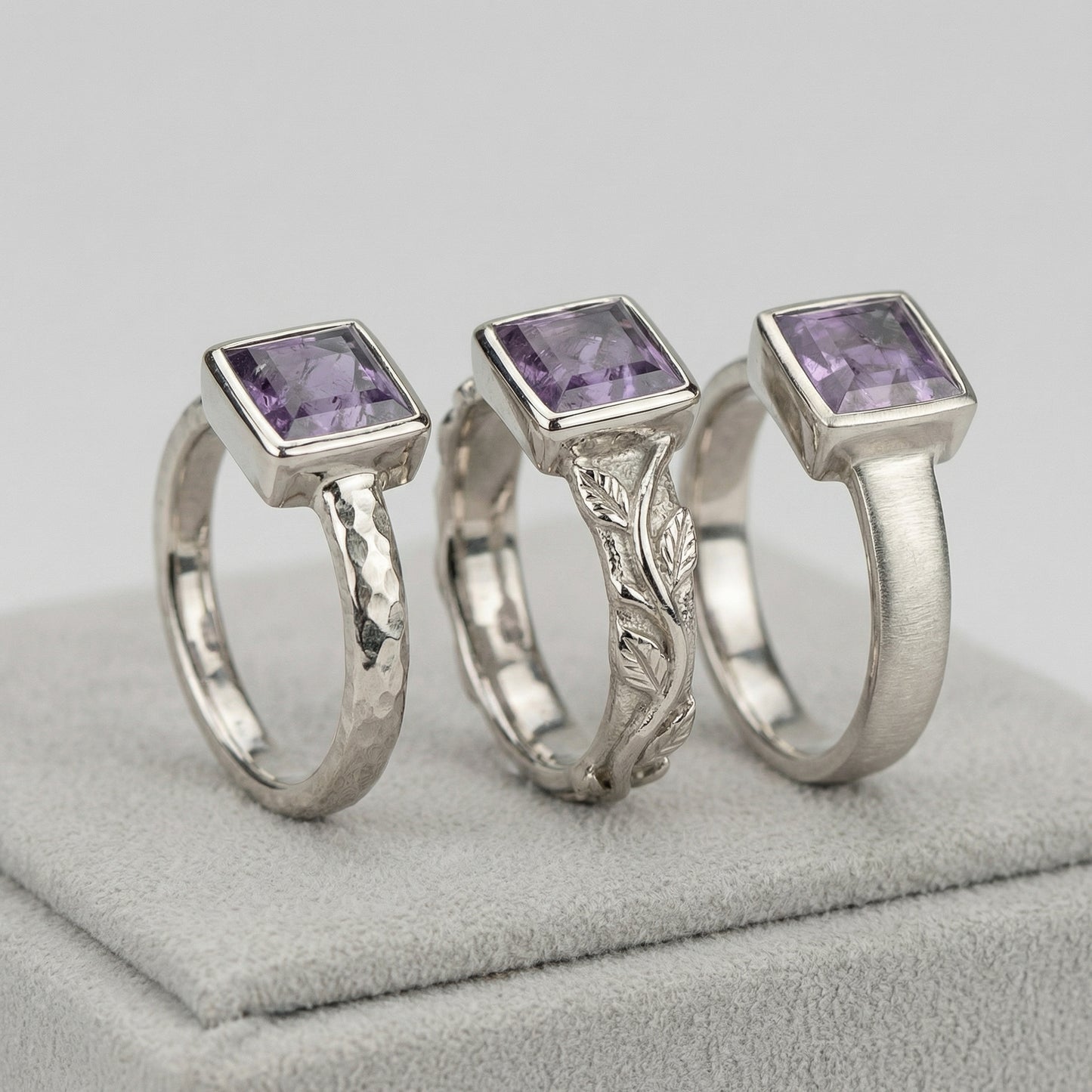 1.3ct Unheated Purple Montana Sapphire — Solitaire Ring — Made to Order