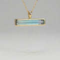 3.72ct Clear + Baby Blue Afghan Tourmaline — T Bar Drop Pendant - Made to Order
