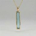 1.65ct Clear + Light Blue Afghan Tourmaline — T Bar Pendant - Made to Order
