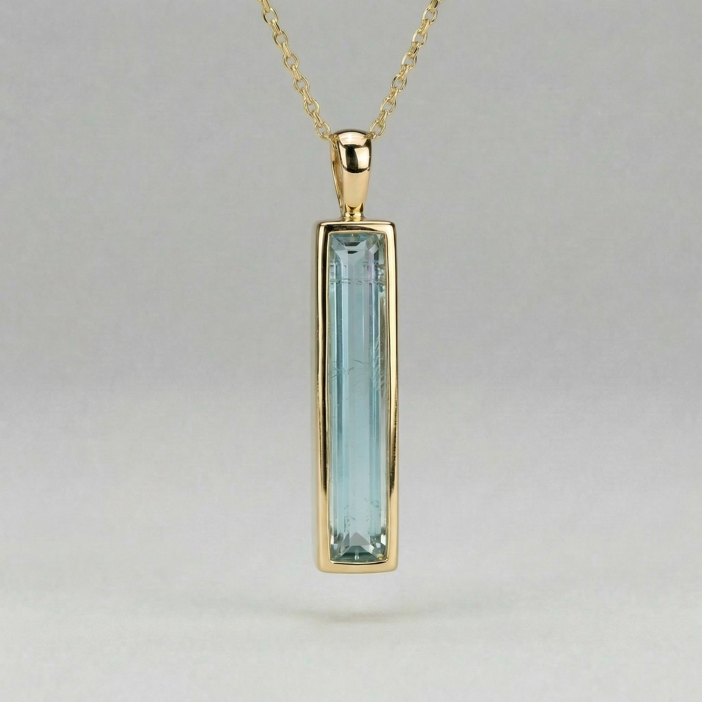3.09ct Green-Blue Afghan Tourmaline — Vertical Drop Pendant — Made to Order