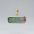 1.55ct Watermelon Afghan Tourmaline — T Bar Pendant