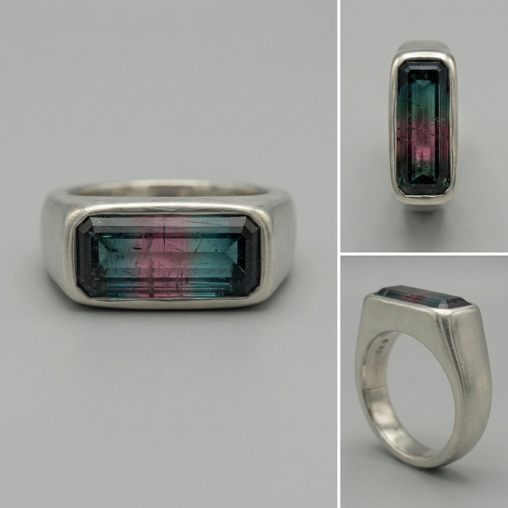 3.25ct Dark Purple–Pink–Blue Afghan Tourmaline — Palimpsest Signet — Made to Order