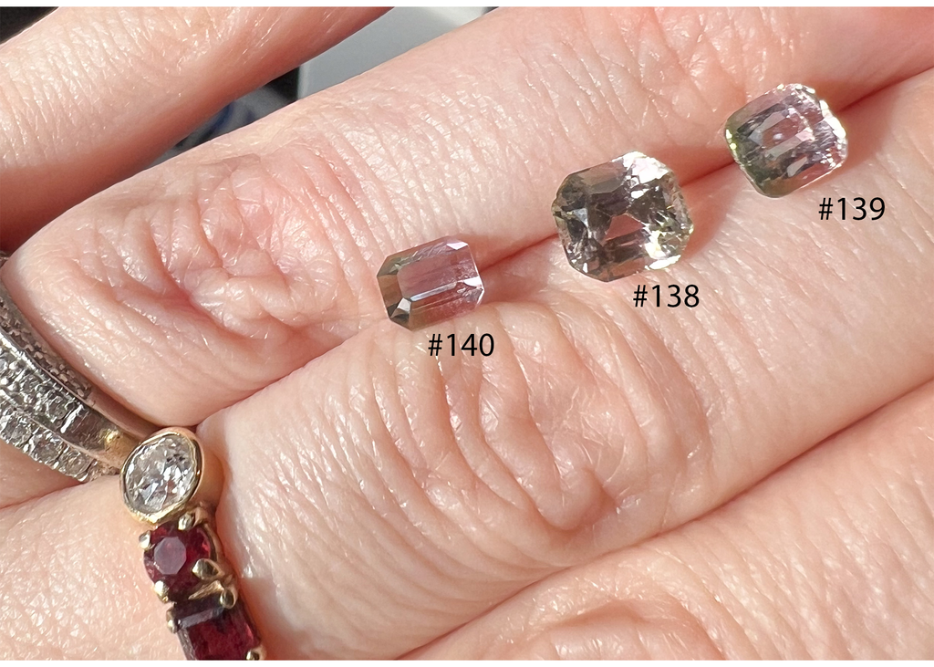 Watermelon Afghan Tourmalines — Flat Back Studs — Made to Order